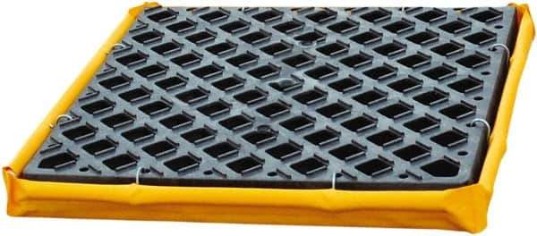 UltraTech - 6 Gal Sump, 1,500 Lb Capacity, 1 Drum, Polyethylene Spill Deck or Pallet - 24" Long x 24" Wide x 2-1/2" High, Yellow and Black, Low Profile, Inline Drum Configuration - Exact Tool & Supply