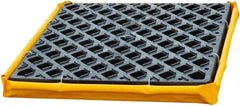 UltraTech - 6 Gal Sump, 1,500 Lb Capacity, 1 Drum, Polyethylene Spill Deck or Pallet - 24" Long x 24" Wide x 2-1/2" High, Yellow and Black, Low Profile, Inline Drum Configuration - Exact Tool & Supply