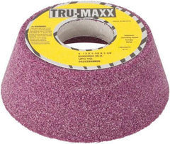 Tru-Maxx - 4" Diam x 1-1/4" Hole x 1-1/2" Thick, K Hardness, 46 Grit Surface Grinding Wheel - Aluminum Oxide, Type 11, Coarse Grade, Vitrified Bond, No Recess - Exact Tool & Supply