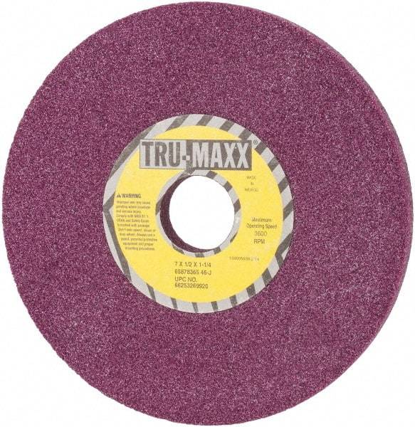 Tru-Maxx - 7" Diam x 1-1/4" Hole x 1/2" Thick, J Hardness, 46 Grit Surface Grinding Wheel - Aluminum Oxide, Type 1, Coarse Grade, Vitrified Bond, No Recess - Exact Tool & Supply