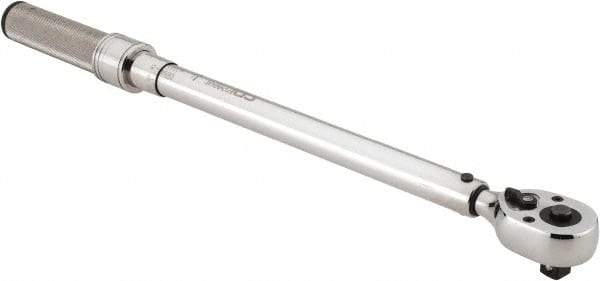 CDI - 1/2" Drive Micrometer Adjustable Torque Wrench - 40 N/m to 200 N/m Torque, 19" OAL, 2 N/m Graduation - Exact Tool & Supply