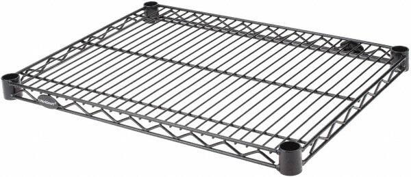 Value Collection - 24" Wide, 1.19" High, Open Shelving Accessory/Component - Black Powder Finish, 18" Deep, Use with NuLine Units - Exact Tool & Supply