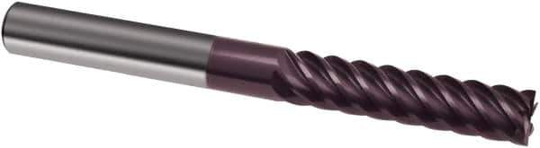 Guhring - 6mm, 30mm LOC, 6mm Shank Diam, 75mm OAL, 6 Flute, Solid Carbide Square End Mill - Single End, FIREX Finish, Spiral Flute, 45° Helix, Right Hand Cut, Right Hand Flute, Series 3691 - Exact Tool & Supply
