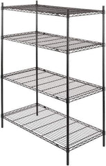 Value Collection - 4 Shelf Wire Shelving - Starter Unit - 48" Wide x 24" Deep x 63" High, - Exact Tool & Supply