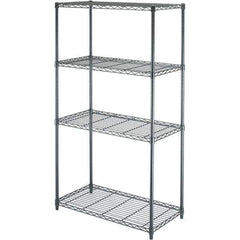 Value Collection - 4 Shelf Wire Shelving - Starter Unit - 36" Wide x 18" Deep x 63" High, - Exact Tool & Supply