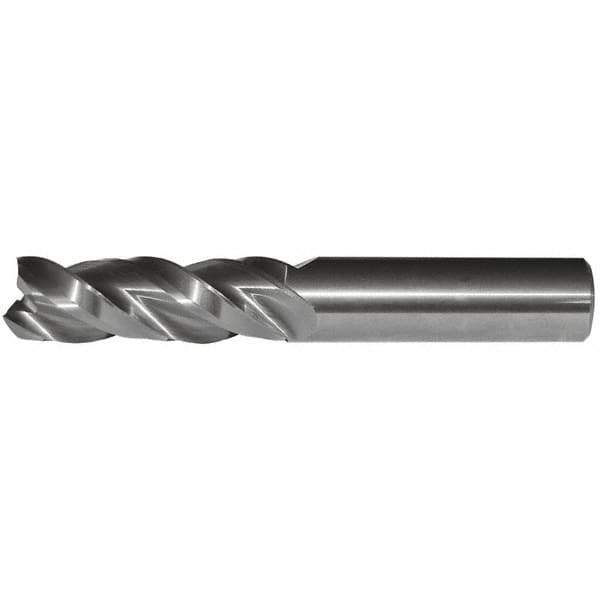 Kennametal - 5/8", 1-5/8" LOC, 5/8" Shank Diam, 3-1/2" OAL, 3 Flute, Solid Carbide Square End Mill - Single End, Uncoated, Spiral Flute, 38° Helix, Centercutting, Right Hand Cut, Right Hand Flute - Exact Tool & Supply