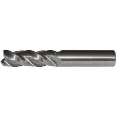 Kennametal - 5/8", 1-5/8" LOC, 5/8" Shank Diam, 3-1/2" OAL, 3 Flute, Solid Carbide Square End Mill - Single End, Uncoated, Spiral Flute, 38° Helix, Centercutting, Right Hand Cut, Right Hand Flute - Exact Tool & Supply