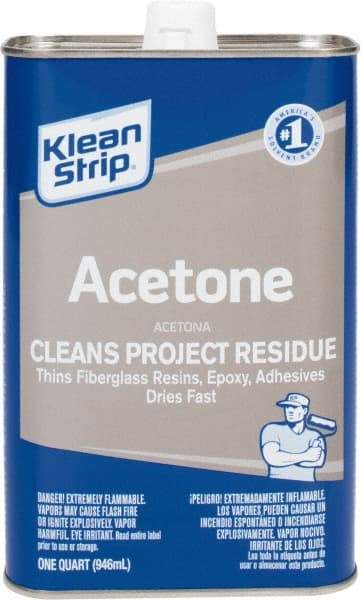 Klean-Strip - 1 Qt Acetone - Comes in Metal Can - Exact Tool & Supply