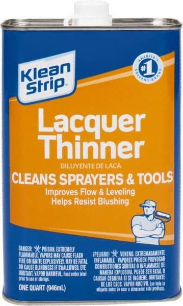 Klean-Strip - 1 Qt Lacquer Thinner - 590 gL VOC Content, Comes in Metal Can - Exact Tool & Supply