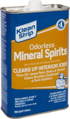 Klean-Strip - 1 Qt Mineral Spirits - 815 gL VOC Content, Comes in Metal Can - Exact Tool & Supply