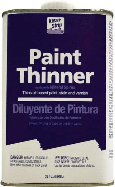 Klean-Strip - 1 Qt Paint Thinner CARB - 201 gL VOC Content, Comes in Metal Can - Exact Tool & Supply