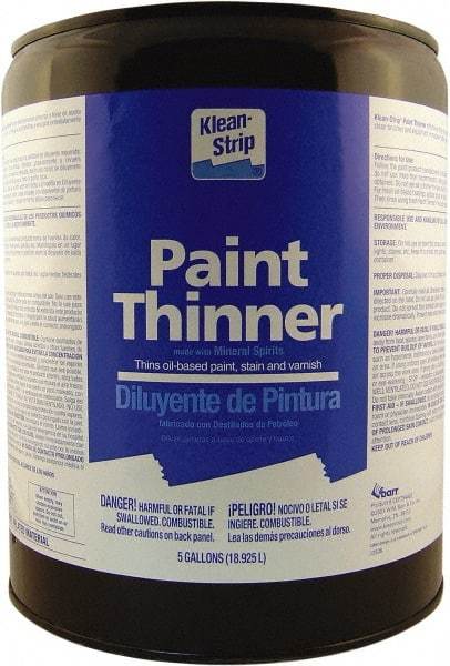 Klean-Strip - 5 Gal Paint Thinner CARB - 201 gL VOC Content, Comes in Metal Can - Exact Tool & Supply