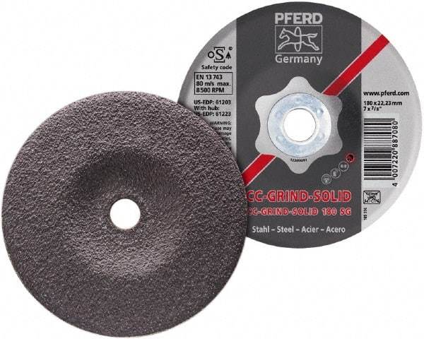 PFERD - 46 Grit, 5" Wheel Diam, Type 27 Depressed Center Wheel - Aluminum Oxide - Exact Tool & Supply