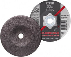 PFERD - 46 Grit, 7" Wheel Diam, 7/8" Arbor Hole, Type 27 Depressed Center Wheel - Aluminum Oxide - Exact Tool & Supply