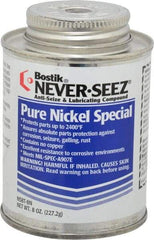 Bostik - 8 oz Can Extreme Pressure, High Temperature Anti-Seize Lubricant - Nickel, -297 to 2,400°F, Silver Colored, Water Resistant - Exact Tool & Supply