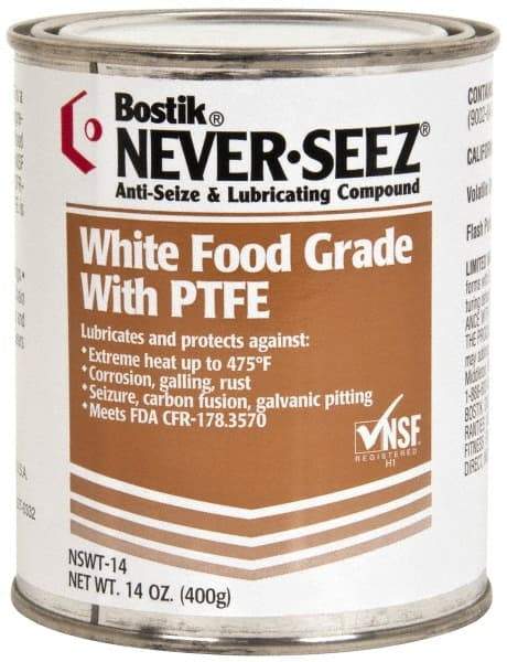 Bostik - 14 oz Can High Temperature Anti-Seize Lubricant - With PTFE, -5 to 475°F, White, Food Grade, Water Resistant - Exact Tool & Supply