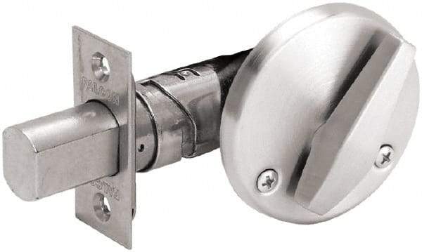 Falcon - 1-3/8 to 1-3/4" Door Thickness, Satin Chrome Finish, Keyless / Outside Rose Deadbolt - Exact Tool & Supply