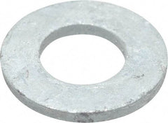 Value Collection - 1/2" Screw, Grade SAE 1035-1050 Steel Standard Flat Washer - 17/32" ID x 1-1/16" OD, 0.177" Thick, Galvanized Finish - Exact Tool & Supply