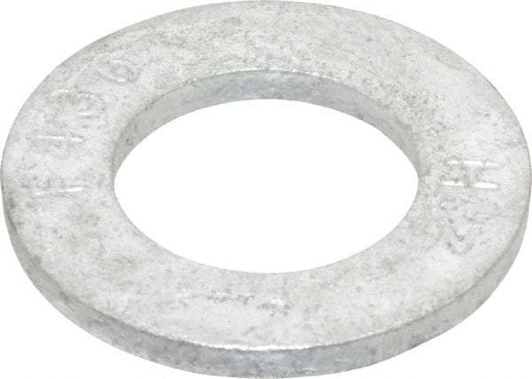 Value Collection - 3/4" Screw, Grade SAE 1035-1050 Steel Standard Flat Washer - 0.805" ID x 1-15/32" OD, 0.177" Thick, Galvanized Finish - Exact Tool & Supply