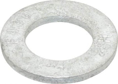 Value Collection - 3/4" Screw, Grade SAE 1035-1050 Steel Standard Flat Washer - 0.805" ID x 1-15/32" OD, 0.177" Thick, Galvanized Finish - Exact Tool & Supply