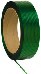 Made in USA - 3,250' Long x 1/2" Wide, Oscillated Coil Polyester Hand Strapping - 820 Lb Capacity, 0.028" Thick - Exact Tool & Supply
