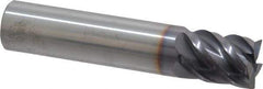 Niagara Cutter - 1/2", 5/8" LOC, 1/2" Shank Diam, 2-1/2" OAL, 5 Flute, Solid Carbide Square End Mill - Single End, TiAlN Finish, Spiral Flute, 45° Helix, Centercutting, Right Hand Cut, Right Hand Flute, Series S545 - Exact Tool & Supply