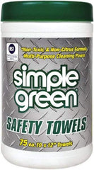 Simple Green - Pre-Moistened General Purpose Wipes - Center Pull, 12" x 10" Sheet Size - Exact Tool & Supply