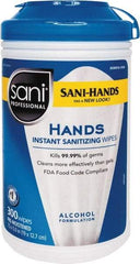 Nice Pak - Pre-Moistened Hand Cleaning Wipes - Canister, 5" x 7-1/2" Sheet Size, White - Exact Tool & Supply