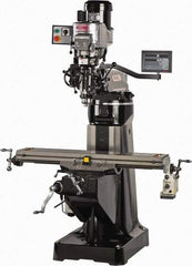 Vectrax - 9" Table Width x 48" Table Length, Variable Speed Pulley Control, 3 Phase Knee Milling Machine - R8 Spindle Taper, 2 hp - Exact Tool & Supply