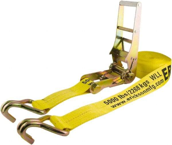 Erickson Manufacturing - 30' Long x 3" Wide, 15,000 Lb Basket Capacity, Polyester & Steel Web Sling - Yellow - Exact Tool & Supply