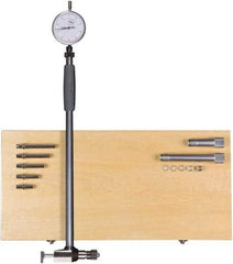 Fowler - 5 Anvil, 4 to 12" Dial Bore Gage - 0.0005" Graduation, 10" Gage Depth, Carbide Anvil - Exact Tool & Supply