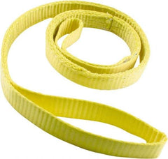 Erickson Manufacturing - 4' Long x 1" Wide, 2,400 Lb Vertical Capacity, 2 Ply, Polyester Web Sling - 1,920 Lb Choker Capacity, Yellow - Exact Tool & Supply