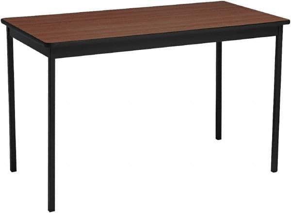 Barricks - 24" Long x 48" Wide x 30" High Stationary Utility Tables - 3/4" Thick, Walnut & Black, Wood Grain Laminate - Exact Tool & Supply