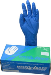 PRO-SAFE - Size L, 13 mil, Industrial Grade, Powdered Latex Disposable Gloves - Exact Tool & Supply