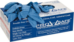 PRO-SAFE - 50 Piece Pack, Size S, 8 mil, Industrial Grade, Powder Free Nitrile Disposable Gloves - Exact Tool & Supply