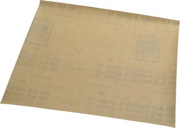 Norton - 180 Grit, Aluminum Oxide Sanding Sheet - 11" Long x 9" Wide, Very Fine Grade, A Weighted Paper Backing - Exact Tool & Supply