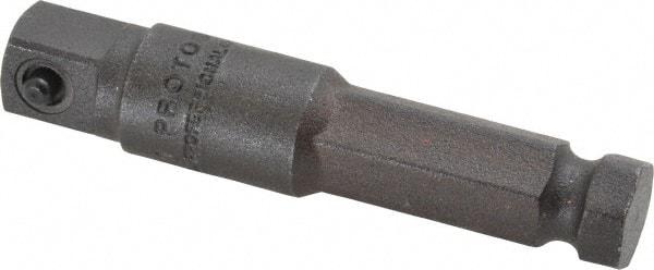 Proto - 3/8" Square Size Hex to Square Adapter - 7/16" Hex Drive, 2-3/4" OAL - Exact Tool & Supply