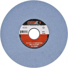 Camel Grinding Wheels - 14" Diam x 5" Hole x 2" Thick, K Hardness, 46 Grit Surface Grinding Wheel - Aluminum Oxide, Type 7, Medium Grade, Vitrified Bond, Two-Side Recess - Exact Tool & Supply