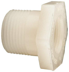 NIBCO - 1 x 3/4" PVDF Plastic Pipe Flush Threaded Reducer Bushing - Schedule 80, MIPT x FIPT End Connections - Exact Tool & Supply