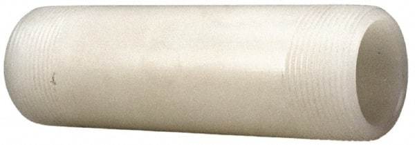 NIBCO - 1/2" Pipe, PVDF Threaded Plastic Pipe Nipple - Schedule 80, Natural - Exact Tool & Supply