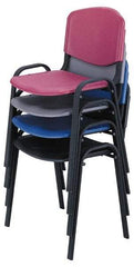 Safco - Black Stackinging Chair - 21 Inch Wide x 18 Inch Deep x 7 Inch High - Exact Tool & Supply