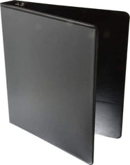 UNIVERSAL - 1" Sheet Capacity, 8-1/2 x 11", Deluxe Round Ring View Binder - Suede Grain Vinyl, Black - Exact Tool & Supply