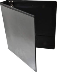 UNIVERSAL - 1-1/2" Sheet Capacity, 8-1/2 x 11", Deluxe Round Ring View Binder - Suede Grain Vinyl, Black - Exact Tool & Supply