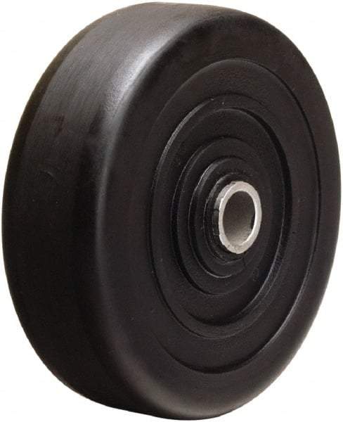 Hamilton - 4 Inch Diameter x 1-1/4 Inch Wide, Hard Rubber Caster Wheel - 250 Lb. Capacity, 1-1/2 Inch Hub Length, 1/2 Inch Axle Diameter, Self-Lube Bearing - Exact Tool & Supply