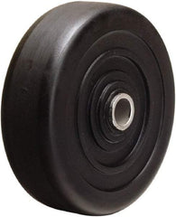 Hamilton - 4 Inch Diameter x 1-1/4 Inch Wide, Hard Rubber Caster Wheel - 250 Lb. Capacity, 1-1/2 Inch Hub Length, 1/2 Inch Axle Diameter, Self-Lube Bearing - Exact Tool & Supply