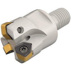 Iscar - 25mm Cut Diam, 0.039" Max Depth, M12 Modular Connection Indexable High-Feed End Mill - Screw Holding Method, H600 WXCU 05 Insert, FF EWX-M-05 Toolholder, Through Coolant - Exact Tool & Supply