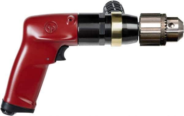 Chicago Pneumatic - 1/2" Keyed Chuck - Pistol Grip Handle, 500 RPM, 4.5 LPS, 7.45 CFM, 1 hp, 90 psi - Exact Tool & Supply