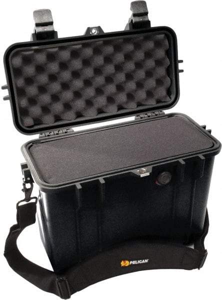 Pelican Products, Inc. - 8-23/32" Wide x 13-5/32" High, Top Loader Case - Black, Polypropylene - Exact Tool & Supply