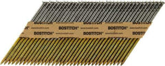 Stanley Bostitch - 12 Gauge 0.113" Shank Diam 2-3/8" Long Framing Nails for Power Nailers - Steel, Bright Finish, Ring Shank, Angled Stick Paper Tape Collation, Round Head - Exact Tool & Supply