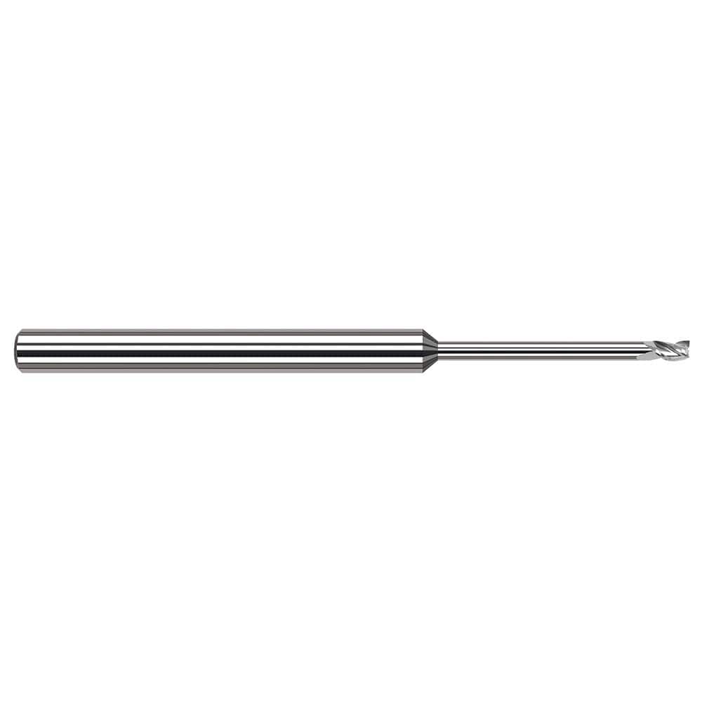 Harvey Tool - 0.025", 0.037" LOC, 1/8" Shank Diam, 2-1/2" OAL, 3 Flute Solid Carbide Square End Mill - Exact Tool & Supply